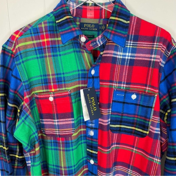 Polo Ralph Lauren Other - 🆕 POLO TARTAN PLAID FLANNEL Primary Colors Classic Fit L NWT RALPH LAUREN
